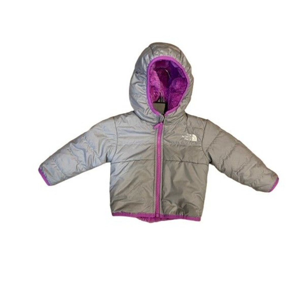 Baby Girl's 3-6 Months Winter Coat The North Face Gray w/ Hood Puffer Jacket